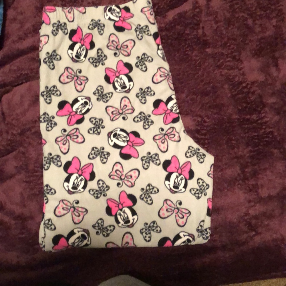 Minnie Mouse fleece pj pants.